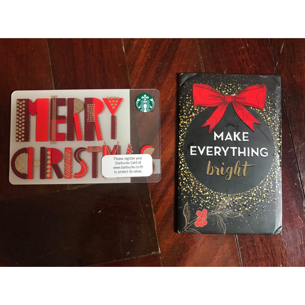 Starbucks card บัตรสตาร์บัคส์  ลาย Merry Christmas 2015 มูลค่า 2000 บาท