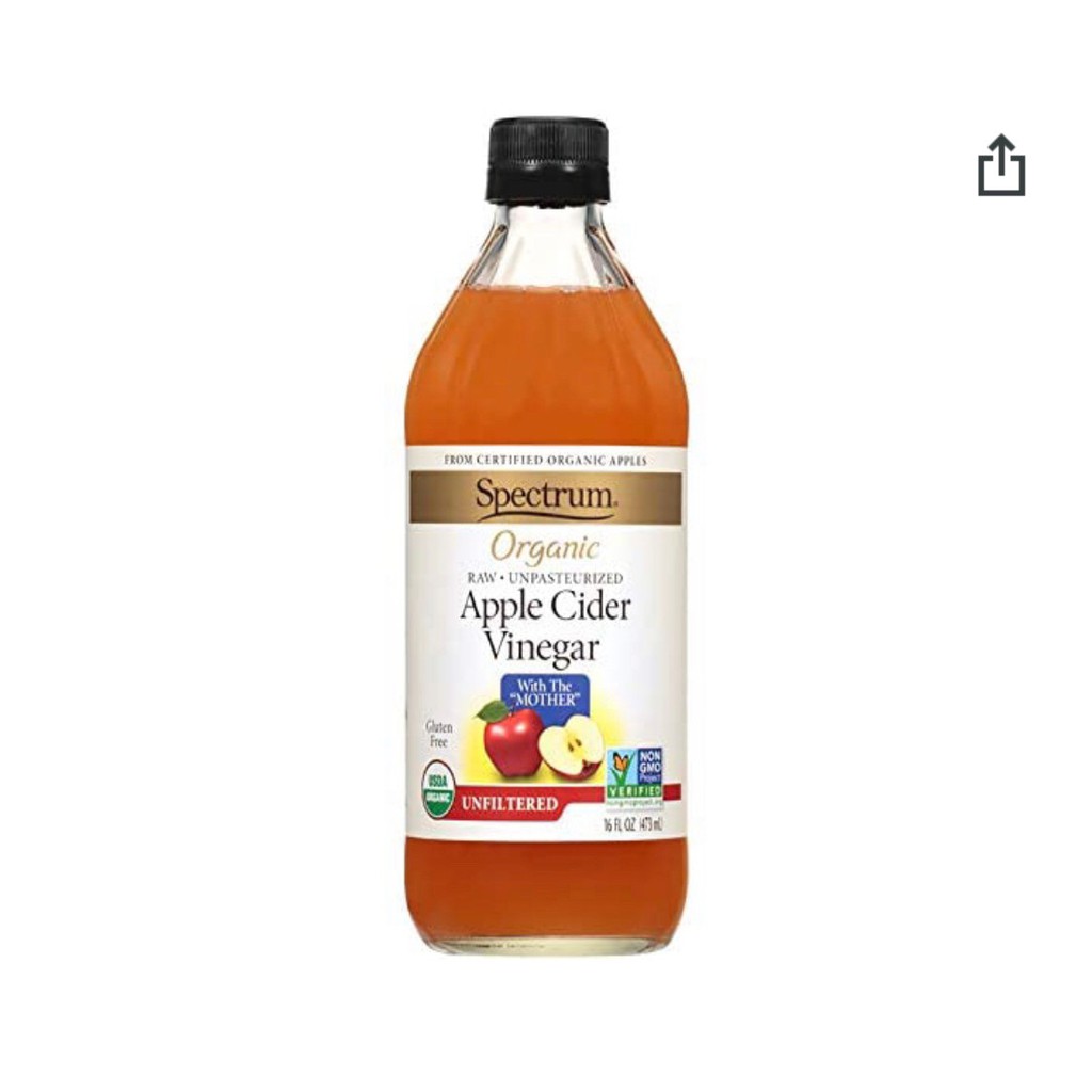 Spectrum 473 ml. ACV มีตะกอน น้ำส้มสายชูออร์แกนิคหมักแอปเปิ้ล สเปกตรัม Apple Cider Vinegar Organic