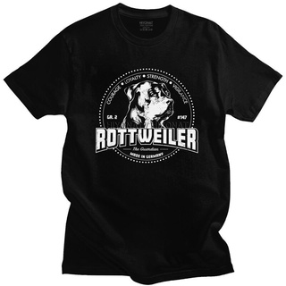 เสื้อยืดแขนสั้น ผ้าฝ้าย 100% พิมพ์ลายสุนัข Rottweiler สไตล์วินเทจ คลาสสิก สําหรับผู้ชายสามารถปรับแต่งได้