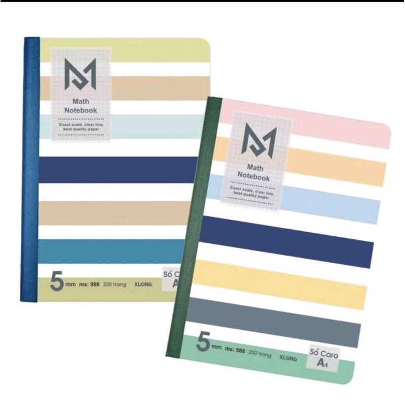 สมุดโน้ตคณิตศาสตร์ Caro A4 KLONG 200 ล้าน MS: 988