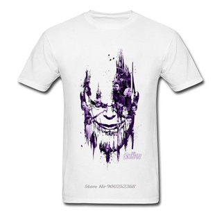 [100% Cotton] เสื้อยืดผ้าฝ้าย พิมพ์ลาย Thanos Smirk สีขาว สไตล์ฮาราจูกุ สําหรับผู้ชาย