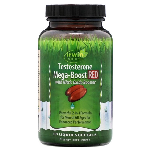 New 💥pre order💥 Irwin Naturals, Testosterone Mega-Boost RED, 68 Liquid Soft-Gels