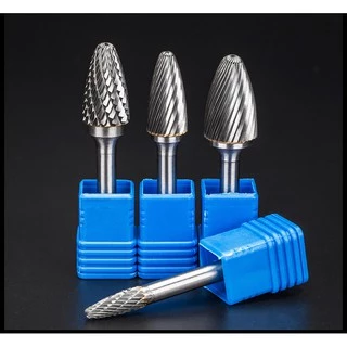 1 ชิ้น F ประเภท 6 มิลลิเมตรก้านทังสเตนคาร์ไบด์เสี้ยนบิต CNC แกะสลักตัดแบบโรตารี่