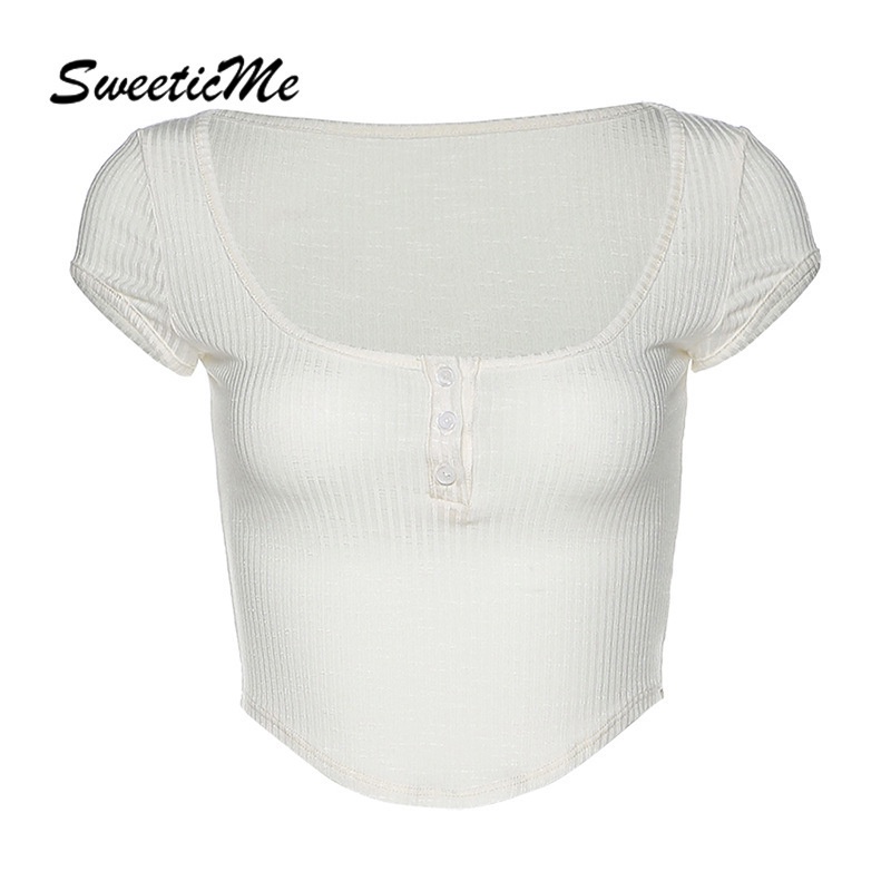 เสื้อยืดแขนสั้นบางเฉียบสำหรับผู้หญิง - SweeticMe