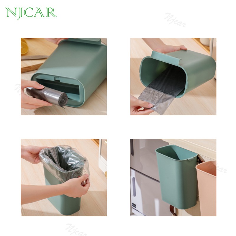 NJCAR H623 ถังขยะ แบบแขวน มีที่เกี่ยวหลังบานพับ
