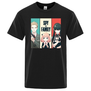 เสื้อยืดผ้าฝ้าย เสื้อยืดคอกลม พิมพ์ลาย Spy X Family Forger Fam Kawaii ใส่สบาย แฟชั่นฮาราจูกุ สําหรับผู้ชาย