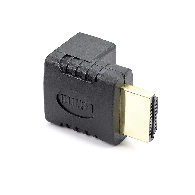 HDMI Wellcore/oem ตัวต่อสาย HDMI แบบงอ สำหรับพื้นที่แคบในการเสียบช่อง HDTV ของทีวี (270องศา)