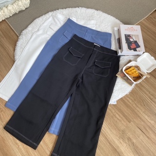 Yarny Pant 🍑 2XL-4XL🍑 กางเกงขายาวทรงกระบอกสาวอวบ ความยาว 36 กางเกงขายาว กางเกงทรงกระบอก กางเกงสาวอวบ