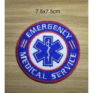 อาร์มปัก Emergency medical service (ems) พร้อมติดตีนตุ๊กแก