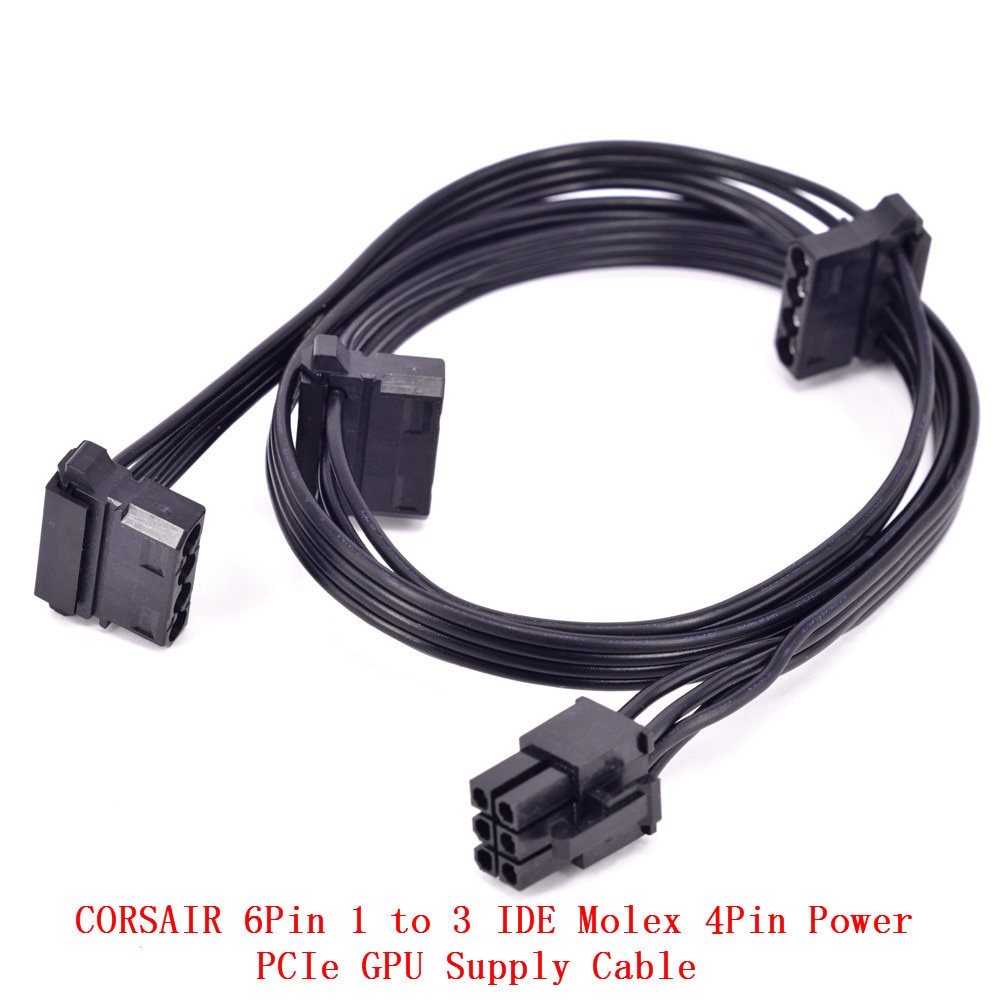 PCI-e 6Pin ถึง 3 IDE Molex 4Pin สายไฟสําหรับ Corsair CX850M CX750M CX600M CX500M CX430M