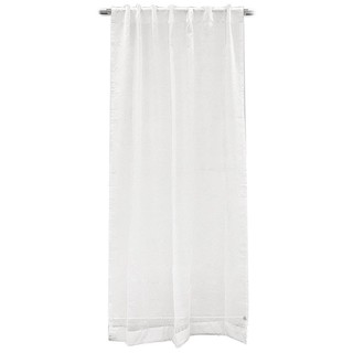 ผ้าม่านโปร่งซ่อนหู HOME L&amp;S BIBURY 130X220 ซม. สีขาว ผ้าม่านประตู SHEER CURTAIN HOME L&amp;S BIBURY 130X220CM WHITE