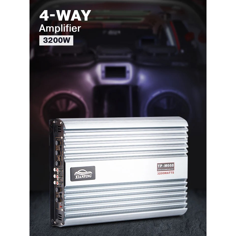 ส่งฟรีเครื่องขยายเสียงแอมป์พลิฟายเออร์ สำหรับเครื่องเสียงรถยนต์ 3200W 4-way Amplifier เก็บเงินปลายทาง