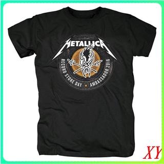 tshirtเสื้อยืดคอกลมฤดูร้อนเสื้อยืดแขนสั้น ผ้าฝ้าย พิมพ์ลาย Metallica สําหรับผู้ชายสามารถปรับแต่งได้Sto4XL