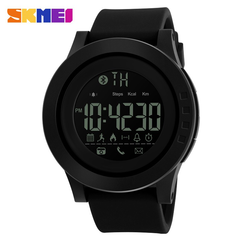 SKMEI 1255 นาฬิกาสำหรับผู้หญิงบลูทู ธ สมาร์ทนาฬิกาแคลอรี่ PedometerHours 50M แว่นตากันน้ำแบบดิจิตอล SmartWatch ของผู้ชาย