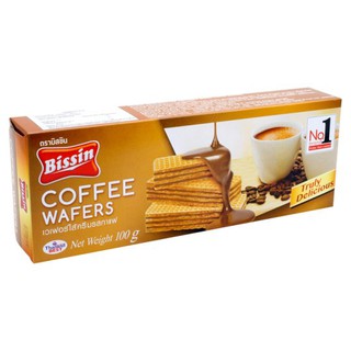 🔥*พร้อมส่ง*🔥 บิสชิน เวเฟอร์ไส้ครีม รสกาแฟ 100กรัม Bissin Coffee Cream Wafers 100g