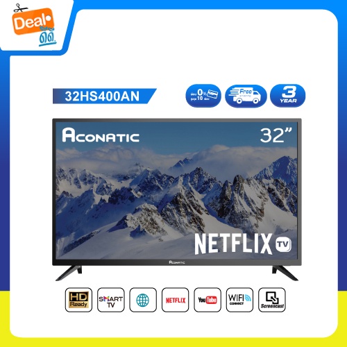 Aconatic LED Netflix TV Smart TV HD (Netflix v5.3) สมาร์ททีวี ขนาด 32 นิ้ว รุ่น 32HS400AN (รับประกัน 3 ปี)