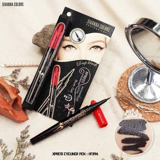 Sivanna Colors Xpress Eyeliner Pen อายไลเนอร์ สีดำเข้มชัด แบบพู่กันปลายเรียวแหลม  HF896