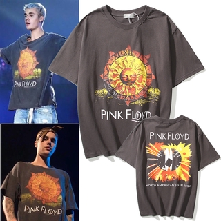 เสื้อยืดวงดนตรีเสื้อยืด แขนสั้น ลำลอง พิมพ์ลาย PINK FLOYD แฟชั่นสำหรับผู้ชาย และผู้หญิงall size