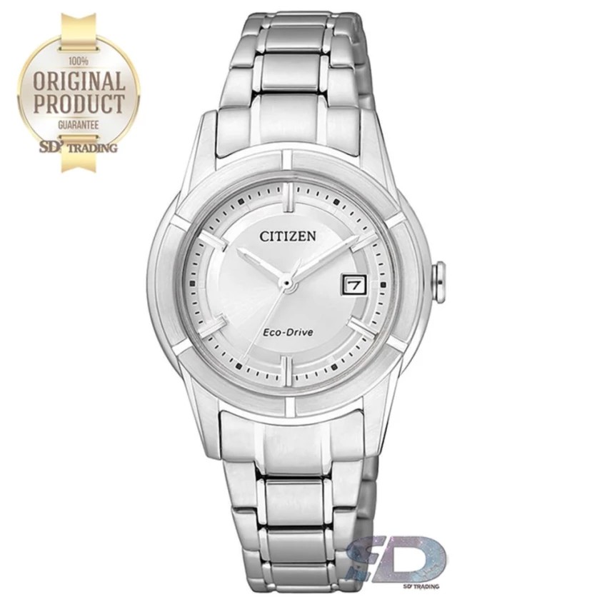 CITIZEN Eco-Drive Sapphire Ladies Watch Stainless Strap รุ่น FE1030-50A - Silver/White