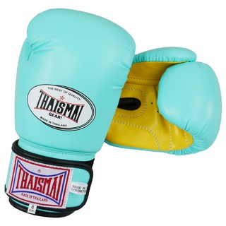 ไทยสมัย นวมชกมวย BG-124 PU - Mint Green / Yellow . Thaismai PU Boxing Gloves