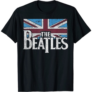 เสื้อยืด พิมพ์ลายธงอังกฤษ The Beatles สีแดง สีขาว สีฟ้า สําหรับผู้ใหญ่Size S-5XL