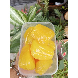 ขนุนเชื่อมใบเตยชิ้นโตๆหอมหนึบหวานน้อย500กรัม