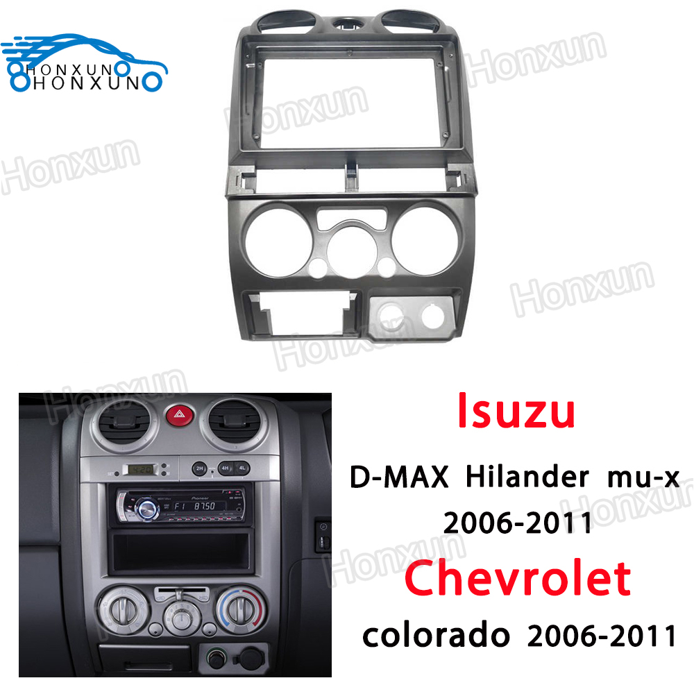 แผงสเตอริโอเหมาะสําหรับ Isuzu DMAX Alterra mu-x colorado 2006-2011 9 นิ้วหัวฝาครอบ fascia กรอบวิทยุ
