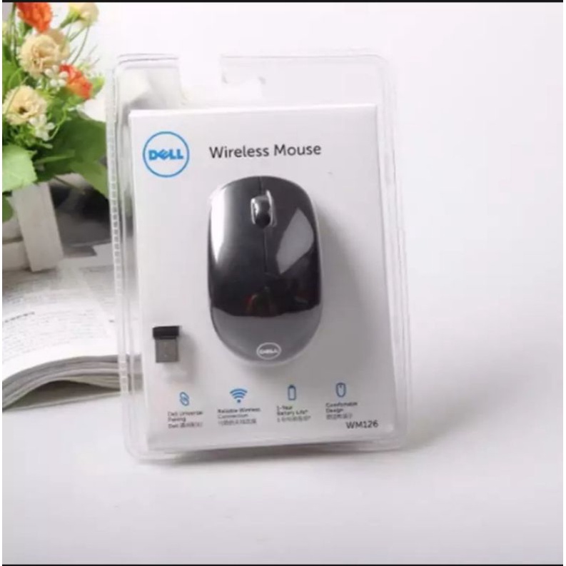 DELL เมาส์ไร้สาย WM126 Black Wireless Optical Mouse
