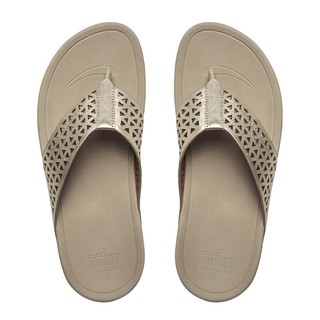 รองเท้าแตะรุ่น FITFLOP LEATHER LATTICE SURFA™ A45-308 (PALE GOLD)(NO BOX) ของแท้100% ป้ายห้อย