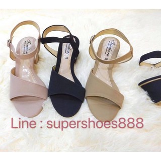 SHOES168:รองเท้ารัดส้นแม็กซี่หน้าเว้า