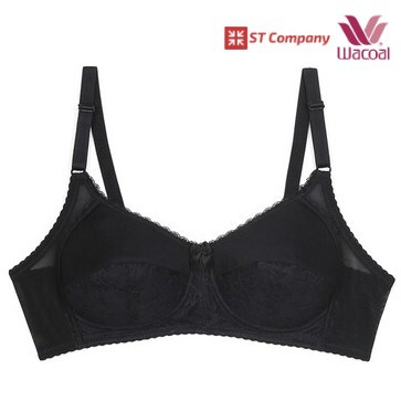 ชุดชั้นใน Wacoal Basic Bra สีดำ (Black) รุ่น WB9M12 ไม่มีโครง Wireless Bra แต่งลูกไม้ เสื้อใน วาโก้ 