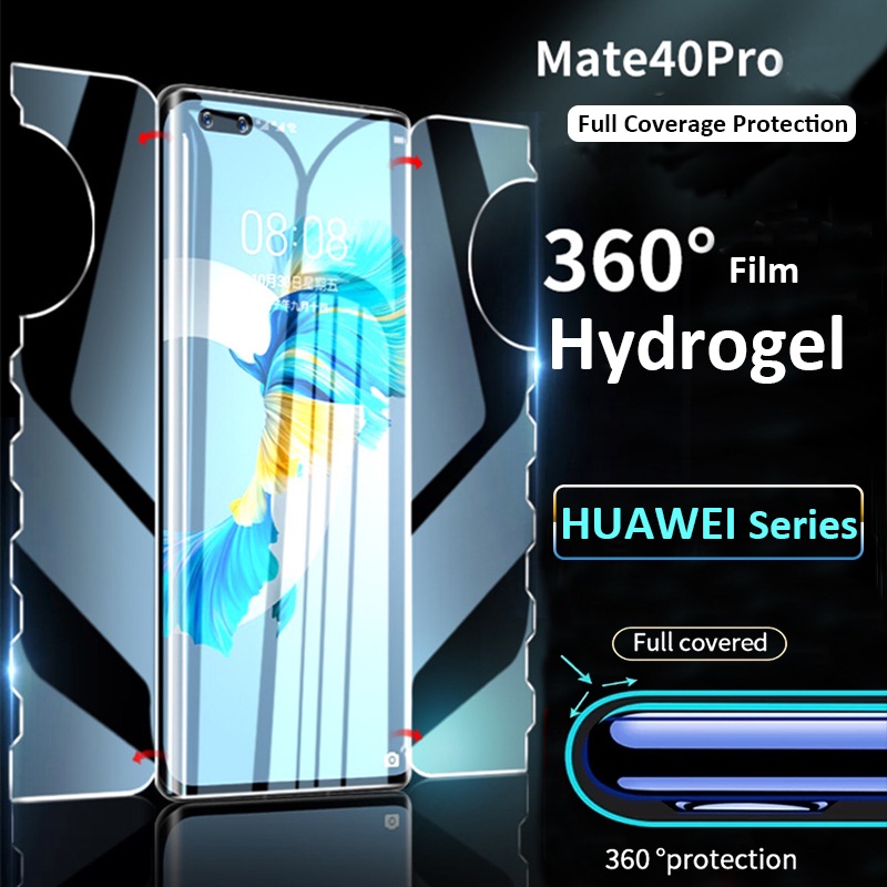 360° คลุมทั้งหมดฟิล์มhydrogelสําหรับhuawei Honor 90/80/70 60 50 Proฟิล์มหน้าจอสําหรับHuawei X9a/X9b/X9c/P30 Pro Mate 30Proนุ่มผีเสื้อด้านหน้าป้องกันหน้าจอฟิล์มกันกระแทก