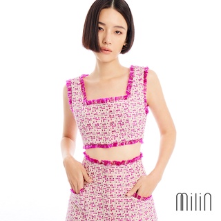 [MILIN] Trading Top Sleeveless tweed cropped top เสื้อครอปแขนกุดผ้าทวีด