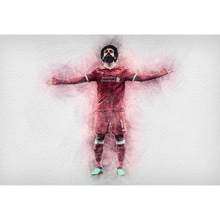 ซาลาห์ Salah Liverpool ลิเวอร์พูล Logo The Kop YNWA โปสเตอร์ Poster วอลเปเปอร์ ตกแต่งผนัง ฟุตบอล Football