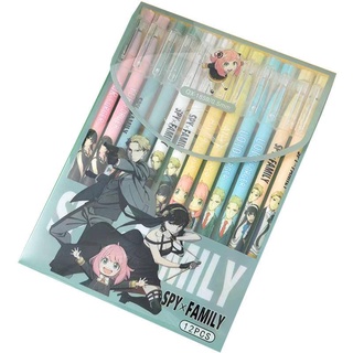 ปากกาหมึกเจล 0.5 มม. ลบได้ ลายการ์ตูนอนิเมะ SPY×FAMILY Loid Forger Anya Forger Yor Forger สีดํา สีฟ้า 6 ชิ้น ต่อแพ็ค