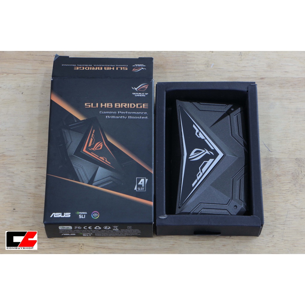 ASUS ROG SLI HB BRIDGE 4 SLOT AURA RGB [ SLI BRIDGE เชื่อมต่อการ์ดจอ 2 ตัว เข้าด้วยกัน  ]