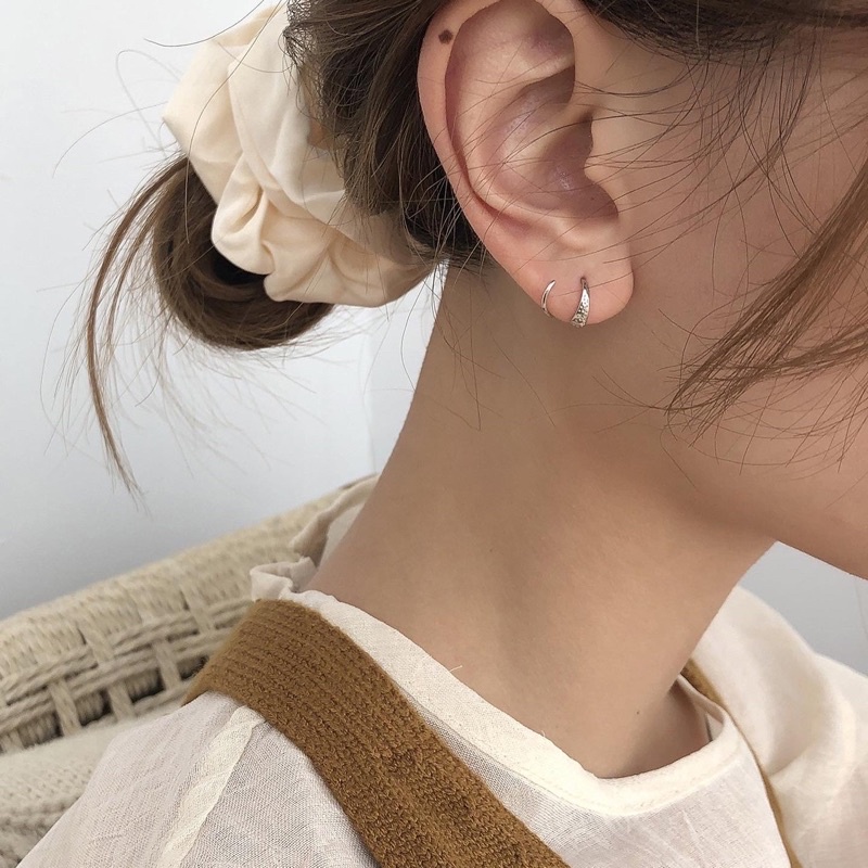 Suwann.na [ราคาต่อคู่] ต่างหู ต่างหูเงินแท้ ต่างหูเกลียว สีเงิน, ทอง - รูปที่ 2