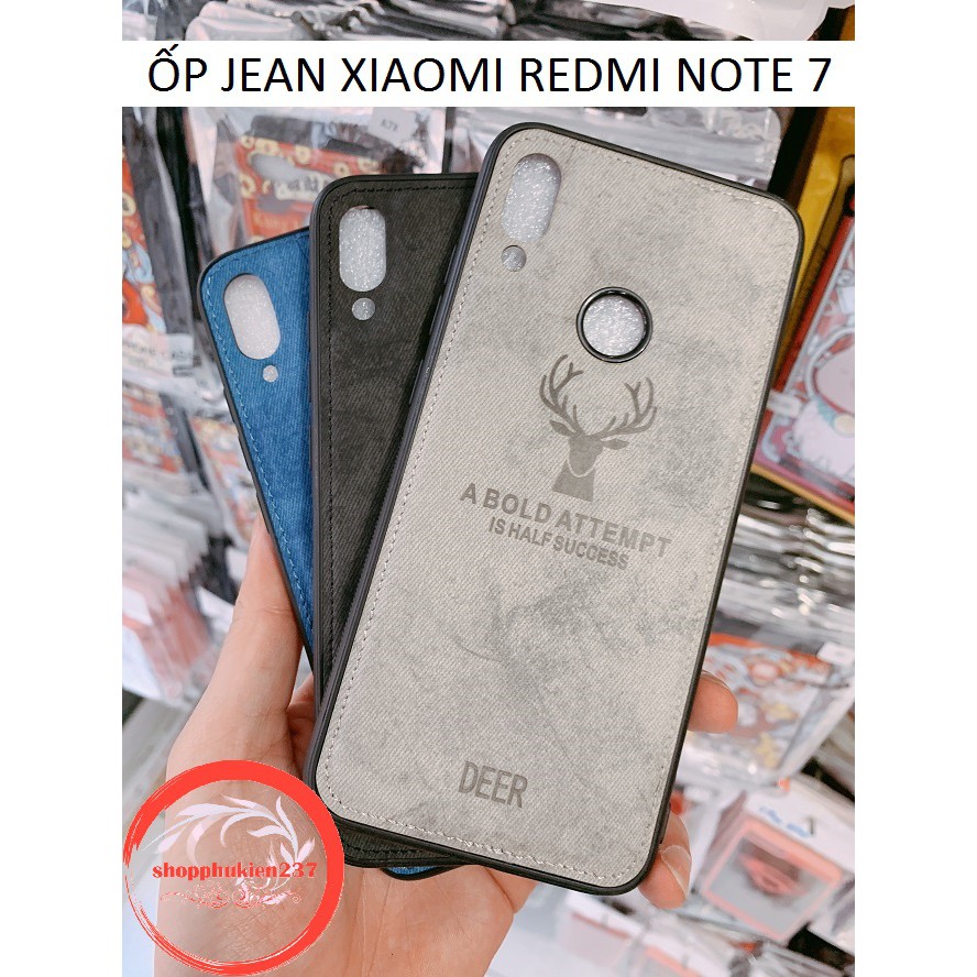 Xiaomi REDMI NOTE 7 Case High-End JEAN Case แกะสลักด ้ วยขอบกวาง