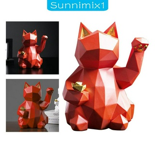 ( Sunnimix1 ) ตุ๊กตาเรซิ่นรูปแมวกวักสําหรับตกแต่งบ้าน