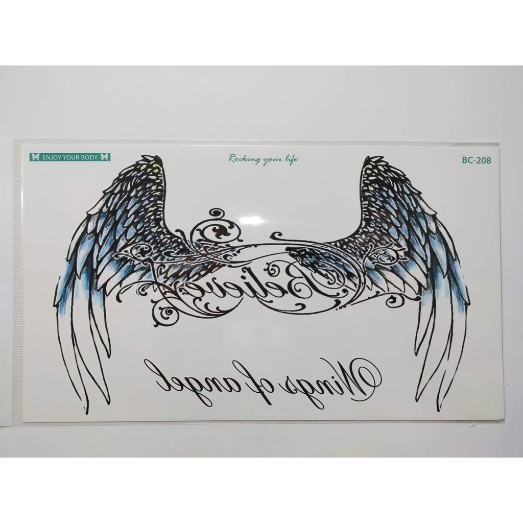 N1S #ติดหน้าอก2 สติกเกอร์แทททู ลายสักกันน้ำ #Temporary tattoo sticker