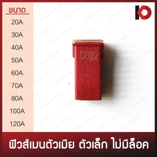 (1 ตัว) ฟิวส์เมนตัวเมีย ตัวเล็ก ไม่มีล็อค ฟิวเมนตัวเมีย ขนาด 20A, 30A, 40A, 50A, 60A, 70A, 80A, 100A, 120A รหัส AF-J