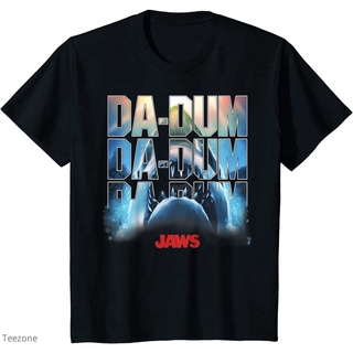 เสื้อยืดแขนสั้น คอกลม ผ้าฝ้าย พิมพ์ลายโลโก้ Jaws Da-Dum Da-Dum แฟชั่นฤดูร้อน สําหรับผู้ชาย