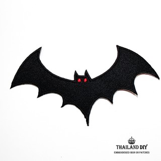 [ ตัวรีดติดเสื้อ ลายค้างคาว ตาแดง ผีดูดเลือด ] Vampire Bat Patch งานปัก DIY ตัวรีด อาร์ม ติดเสื้อ กางเกง หมวก ยีนส์ แนวๆ