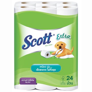 🔥แนะนำ!! สก๊อตต์ เอ็กซ์ตร้า กระดาษชำระ 24 ม้วน Scott Tissues paper Extra (24rolls)