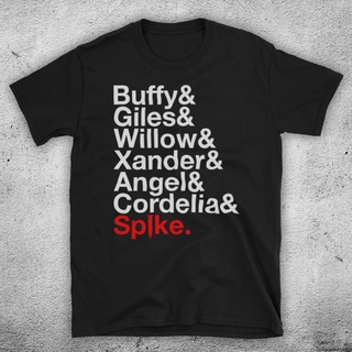 เสื้อยืดพิมพ์ลายแฟชั่น เสื้อยืด พิมพ์ลายตัวละคร Buffy Vampire Names Willow Xander Giles Spike Angel สําหรับผู้ชาย