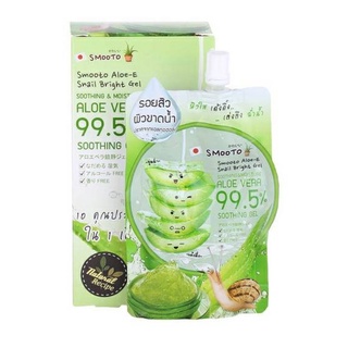 ⚡FLASH SALE⚡♡พร้อมส่ง Smooto Aloe-E Snail Bright Gel สมูทโตะ อโล-อี สเนล ไบรท์ เจล (1กล่อง/4ซอง)