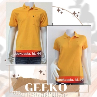 เสื้อโปโลกวาง Geeko แท้100% ชาย/หญิง ID44 สีเหลืองจำปา