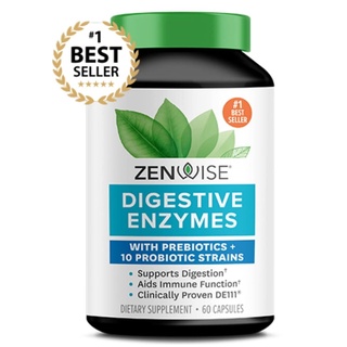 Zenwise Digestive Enzymes with Probiotics and Prebiotics Supplement, Supports Digestive Health, 60 Count