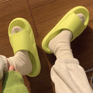 พร้อมส่ง💚 รองเท้า รองเท้าสีเขียวนีออน รองเท้าแตะแบบสวม Slipper สลิปเปอร์ รองเท้าใส่สบาย รองเท้าน่ารัก สไตล์เกาหลี