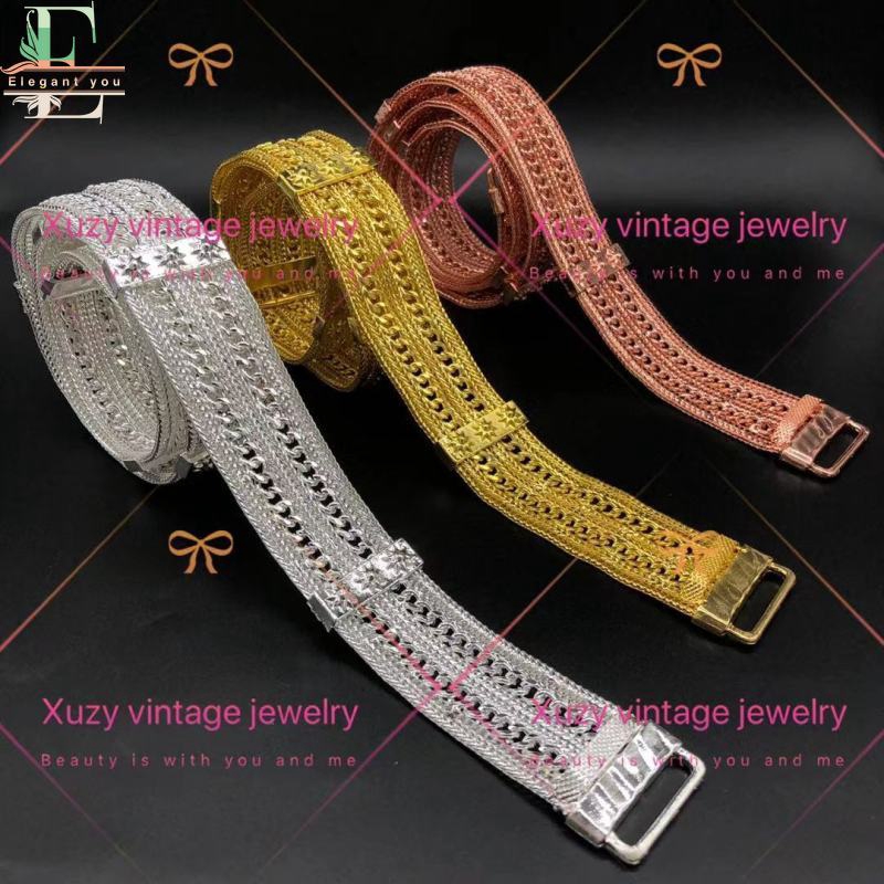 Elegant you เครื่องประดับไทยสายเข็มขัดโลหะผสม ชุดไทย ล้านนา ประเพณีไทยสีทอง สีเงิน สีนาค